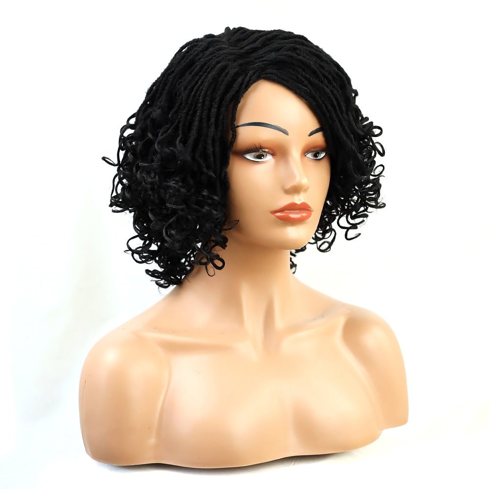 10" Braided Wigs Afro Bob Wig Synthetic Dreadlock Wigs Short Curly - Free Delivery Worldwide only at Flexi Africa