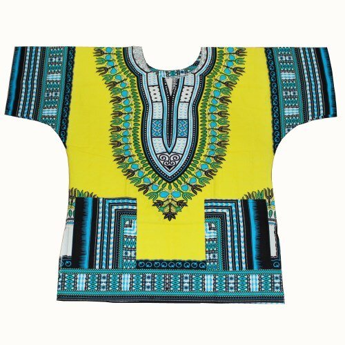 100% Cotton African Print Dashiki Unisex Clothing Bold and Colorful Loose T-shirts - Flexi Africa - Flexi Africa offers Free Delivery Worldwide - Vibrant African traditional clothing showcasing bold prints and intricate designs