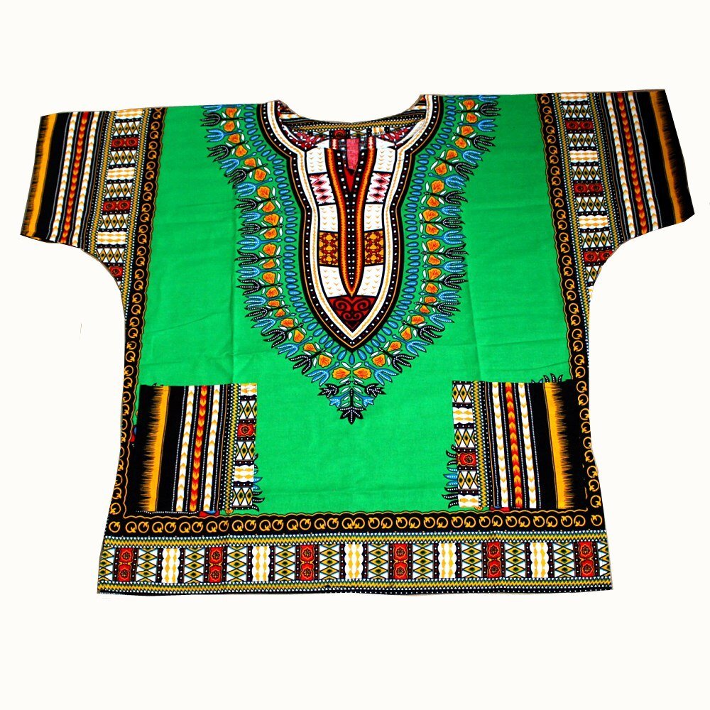 100% Cotton African Print Dashiki Unisex Clothing Bold and Colorful Loose T-shirts - Flexi Africa - Flexi Africa offers Free Delivery Worldwide - Vibrant African traditional clothing showcasing bold prints and intricate designs