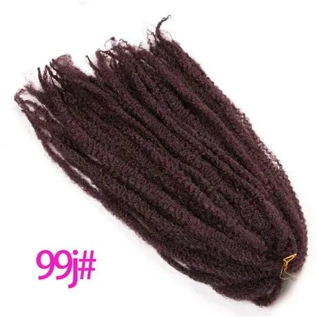 18" Afro Kinky Braiding Hair Synthetic Crochet Marly Braids Extensions 30 Strands Burgundy Black Ombre - Flexi Africa