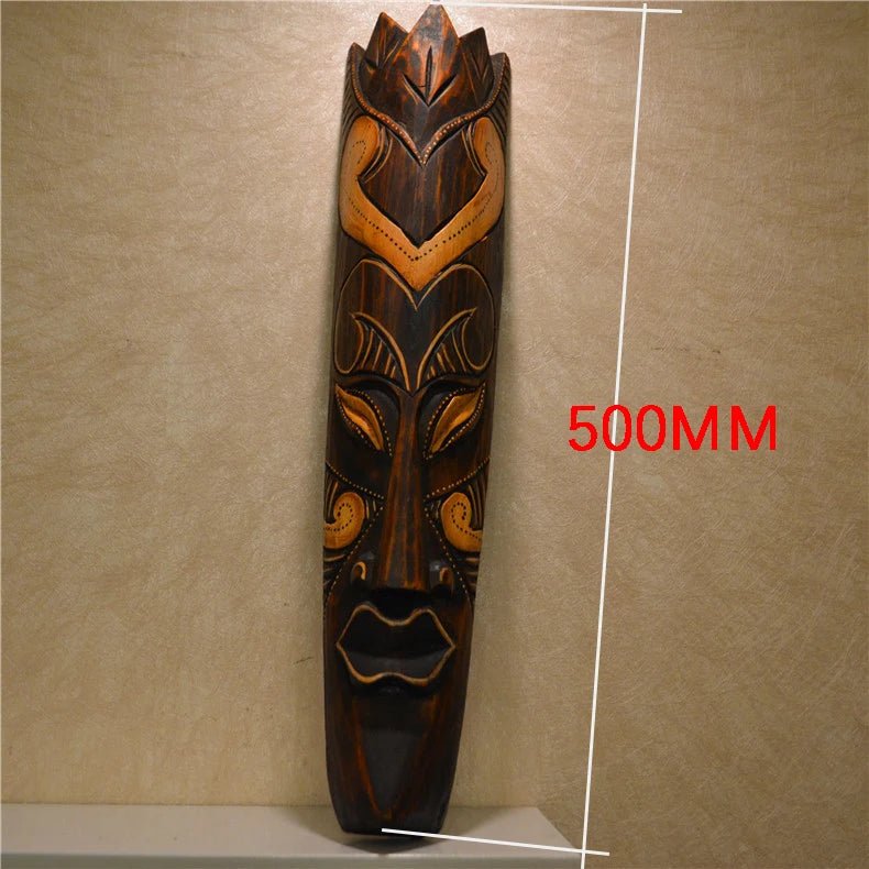 50cm H Southeast Asian Style Wall Hanging Pendant Thai Wood Carving African Face Mask Creative Retro Home Bar Hotel Decoration - Flexi Africa - Free Delivery Worldwide only at www.flexiafrica.com