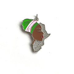 5PCS Africa Map Pendant with Cubic Zirconia Accent - Free Delivery Worldwide only at Flexi Africa