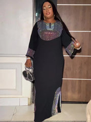 Luxury African Caftan Dress for Women – Boubou Djellaba Robe for Evening Parties