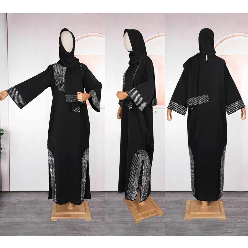 Luxury African Caftan Dress for Women – Boubou Djellaba Robe for Evening Parties