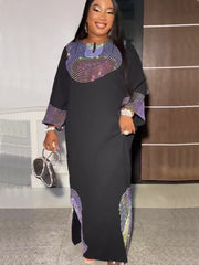 Luxury African Caftan Dress for Women – Boubou Djellaba Robe for Evening Parties