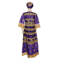 African Dashiki Maxi Dress: Bazin Embroidery, Beading, and Lace Robe for Wedding Party Elegance - Free Delivery Worldwide only at Flexi Africa