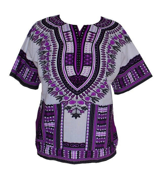 African Fashion with Unisex Dashikiage Dashiki Floral Dress - Perfect for Men and Women with African Traditional Print - Free Delivery Worldwide only at Flexi Africa