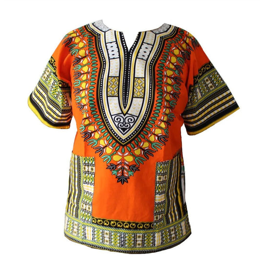 African Fashion with Unisex Dashikiage Dashiki Floral Dress - Perfect for Men and Women with African Traditional Print - Free Delivery Worldwide only at Flexi Africa