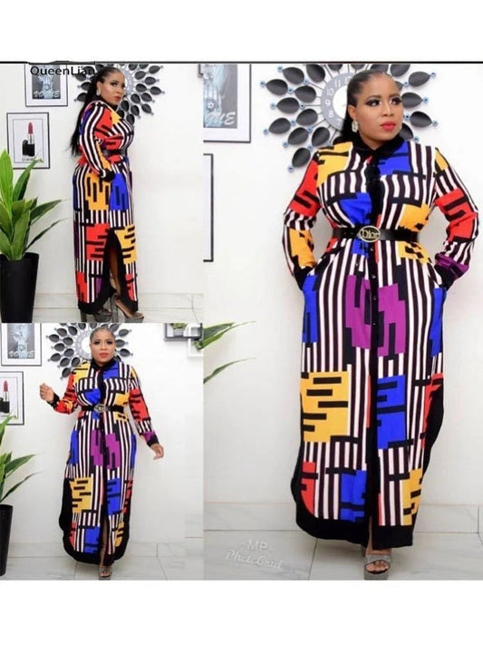 African Inspired Chiffon Dashiki Dress: A Stylish Twist on Traditional Party Attire - Free Delivery Worldwide only at Flexi Africa