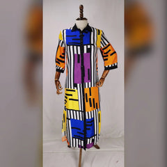 African Inspired Chiffon Dashiki Dress: A Stylish Twist on Traditional Party Attire - Free Delivery Worldwide only at Flexi Africa