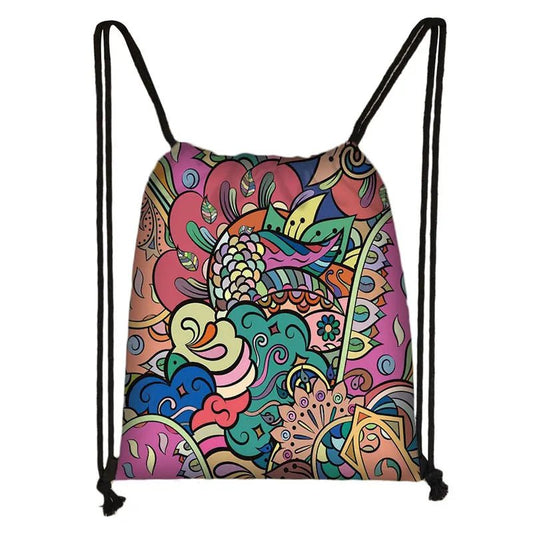 African Inspired Drawstring Backpack: Traditional Prints for Boys, Girls, and Travelers - Flexi Africa - www.flexiafrica.com