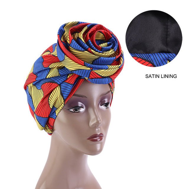 African Print Stretch Bandana Head Wrap Floral Ankara Dashiki Women - Flexi Africa - Flexi Africa offers Free Delivery Worldwide - Vibrant African traditional clothing showcasing bold prints and intricate designs