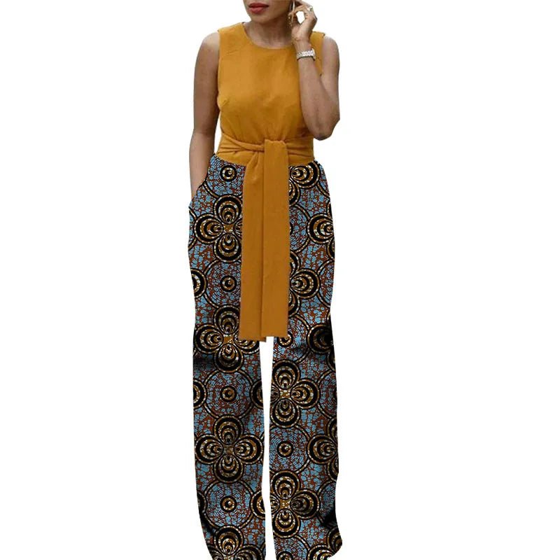 African Print Women Women's Wide Leg Pants Nigerian Fashion Female Loose Trousers Outfits - Flexi Africa - Flexi Africa offers Free Delivery Worldwide - Vibrant African traditional clothing showcasing bold prints and intricate designs