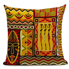 African Style Cushion Cover Tribal Geometric Pattern Decorative Linen Pillow Case Cover for Sofa Home Decor - Flexi Africa