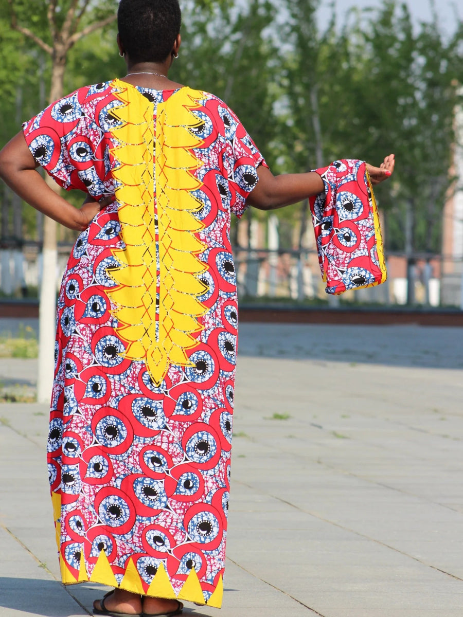 African Vintage women long dress summer 2023 Casual cotton fashion Elegant holiday beach female vestidos festa - Free Delivery Worldwide only at Flexi Africa