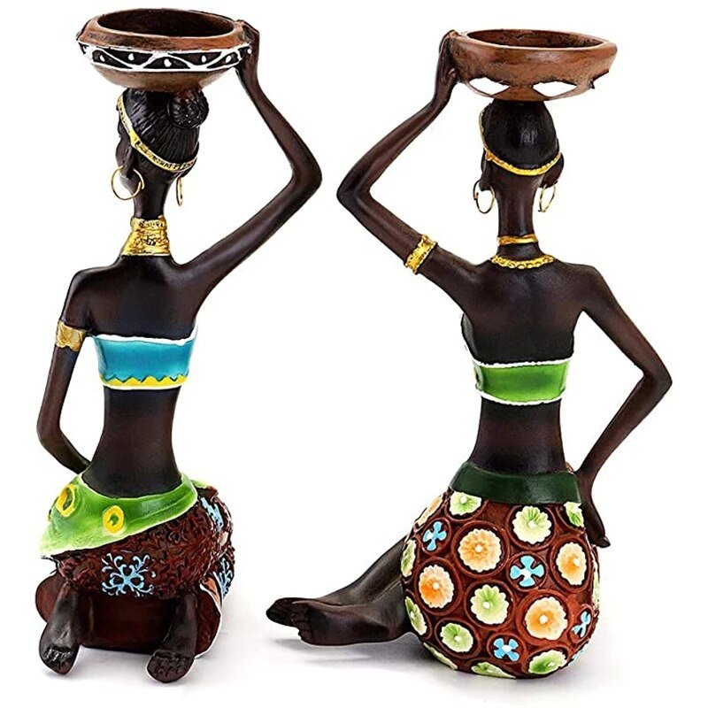 African Women Candle Holders Decoration - Flexi Africa - Free Delivery Worldwide only at www.flexiafrica.com