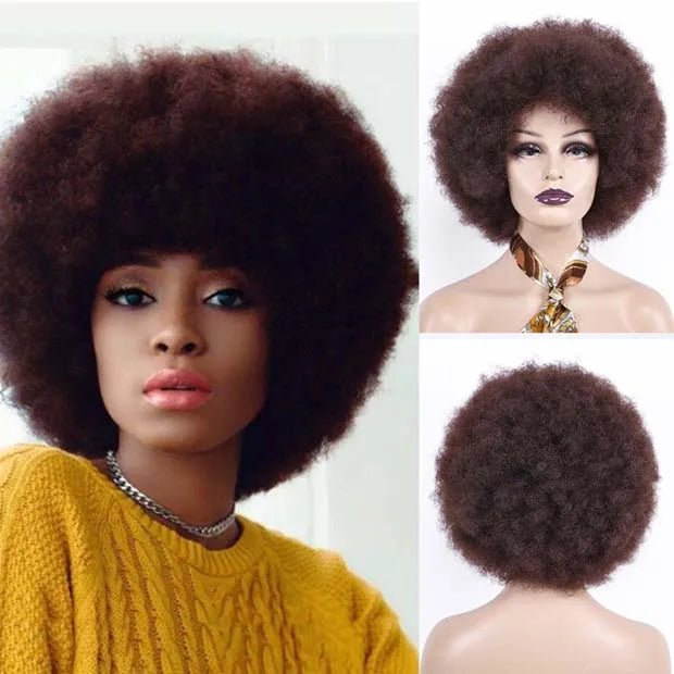 Afro Kinky Curly Synthetic Wig for Black Women - Free Delivery Worldwide only at Flexi Africa