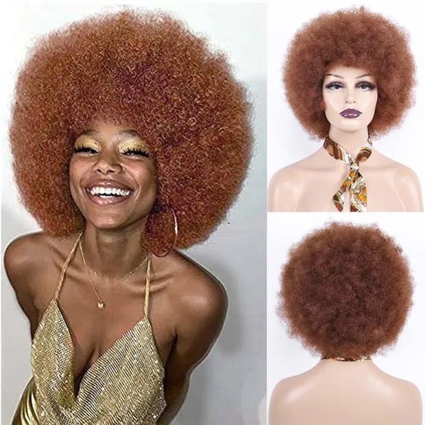 Afro Kinky Curly Synthetic Wig for Black Women - Free Delivery Worldwide only at Flexi Africa