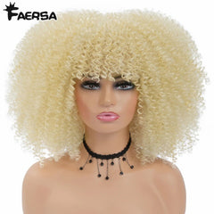 Afro Kinky Curly Wig for Black Women - Short, Synthetic, Blonde, Red, Ombre, Glueless, High - Temperature Cosplay Wigs - Free Delivery Worldwide only at Flexi Africa