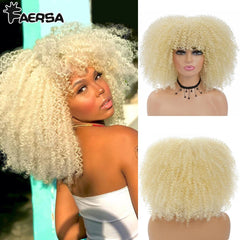 Afro Kinky Curly Wig for Black Women - Short, Synthetic, Blonde, Red, Ombre, Glueless, High - Temperature Cosplay Wigs - Free Delivery Worldwide only at Flexi Africa