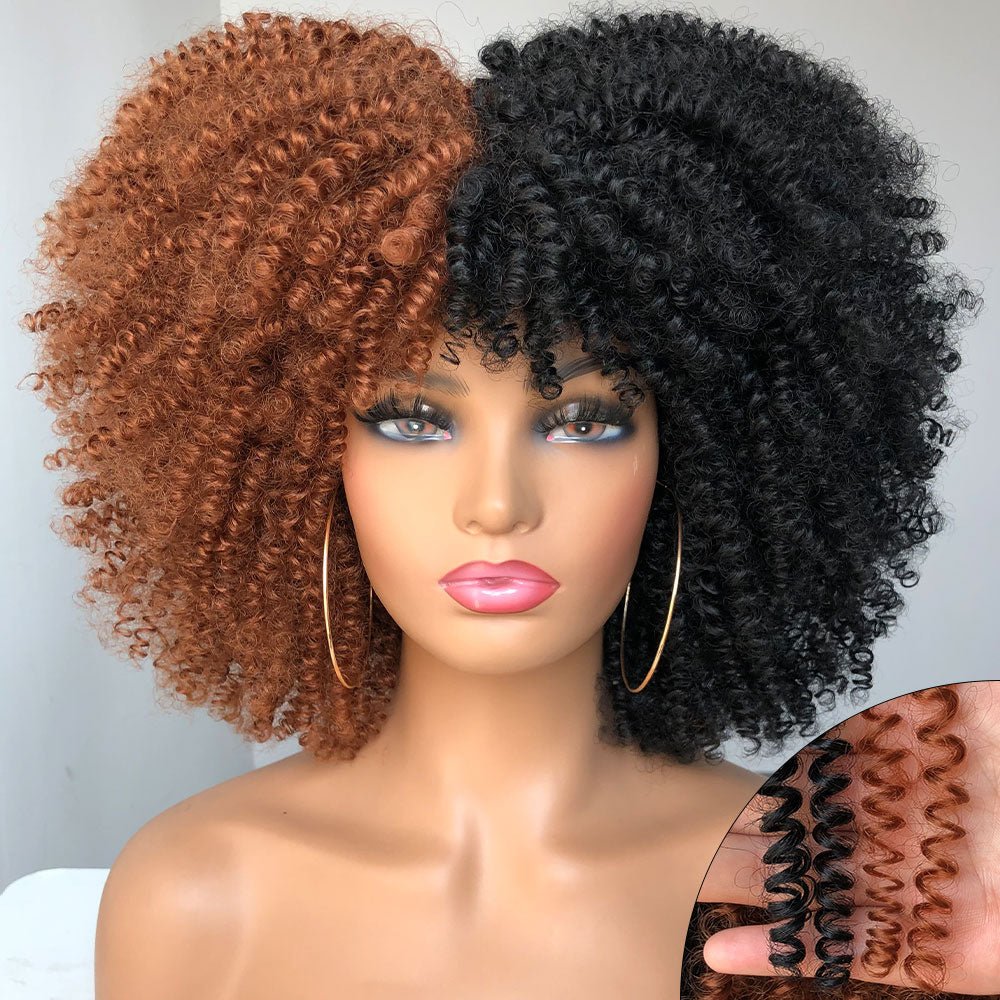 Afro Kinky Wig 14" with Bangs for Black Women - Perfect for Cosplay and Natural Hair Looks - Free Delivery Worldwide only at Flexi Africa