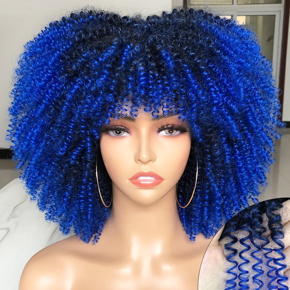 Afro Kinky Wig 14" with Bangs for Black Women - Perfect for Cosplay and Natural Hair Looks - Free Delivery Worldwide only at Flexi Africa