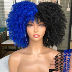 Afro Kinky Wig 14" with Bangs for Black Women - Perfect for Cosplay and Natural Hair Looks - Free Delivery Worldwide