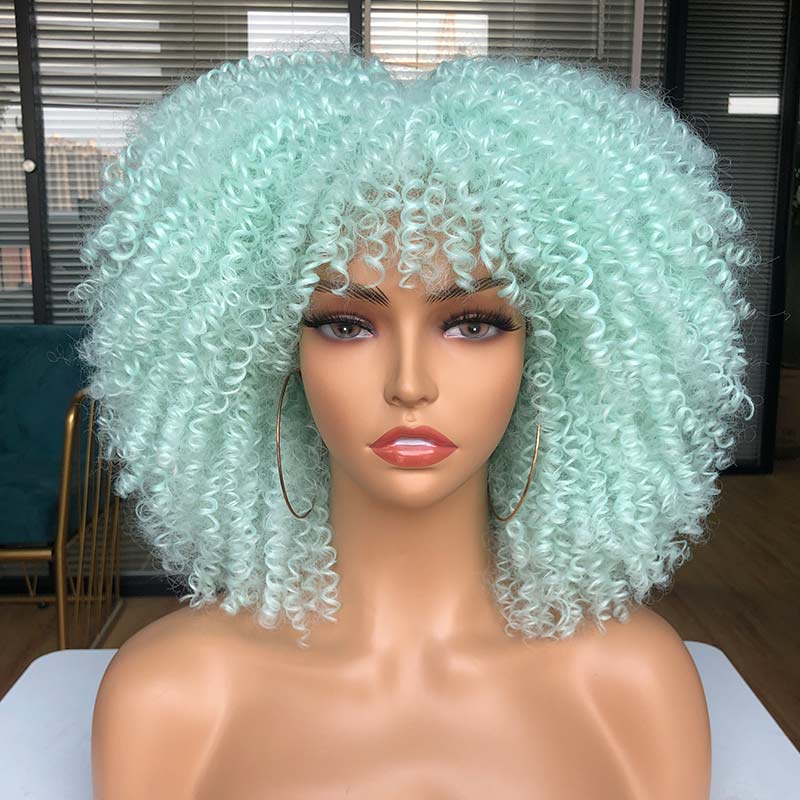 Afro Kinky Wig 14" with Bangs for Black Women - Perfect for Cosplay and Natural Hair Looks - Free Delivery Worldwide only at Flexi Africa