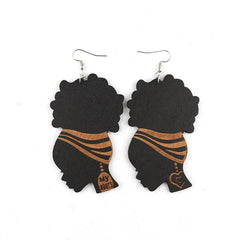 Afrocentric Wooden Earrings: Embrace Your Roots with 'My Root' Collection - Flexi Africa - Flexi Africa offers Free Delivery Worldwide - Vibrant African traditional clothing showcasing bold prints and intricate designs