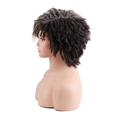 Amir Synthetic Afro Kinky Curly Wig Short Dreadlock Wig With Bangs Ombre Black Blonde Crochet Wig for Black Women - Free Delivery Worldwide only at Flexi Africa