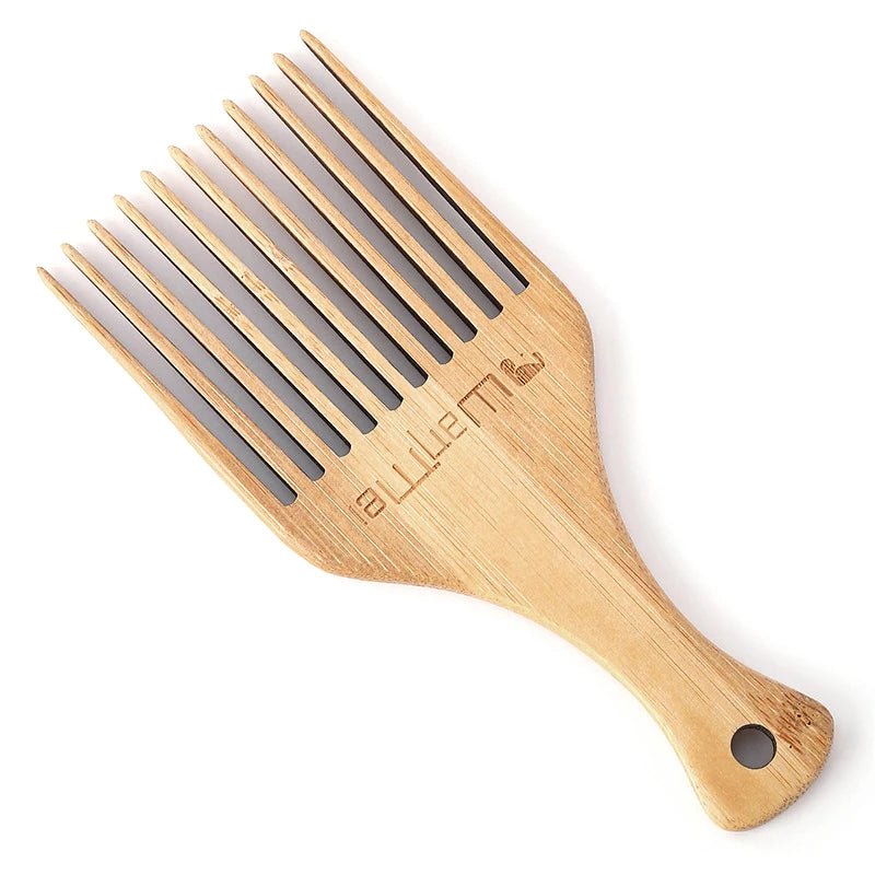 Anti-Static Natural Bamboo Hair Pick Comb - Long Tooth Detangling and Scalp Massage for Afro Hair Styling - Flexi Africa