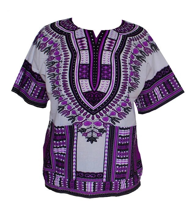 Authentic African Dashiki T-shirt: Traditional Print in 100% Cotton - Flexi Africa - Flexi Africa offers Free Delivery Worldwide - Vibrant African traditional clothing showcasing bold prints and intricate designs