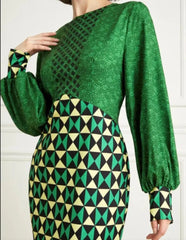 Autumn Dashiki Bodycon Maxi Dress: Elegant African Fashion for Women (S - 2XL) - Flexi Africa - Free Delivery Worldwide only at www.flexiafrica.com
