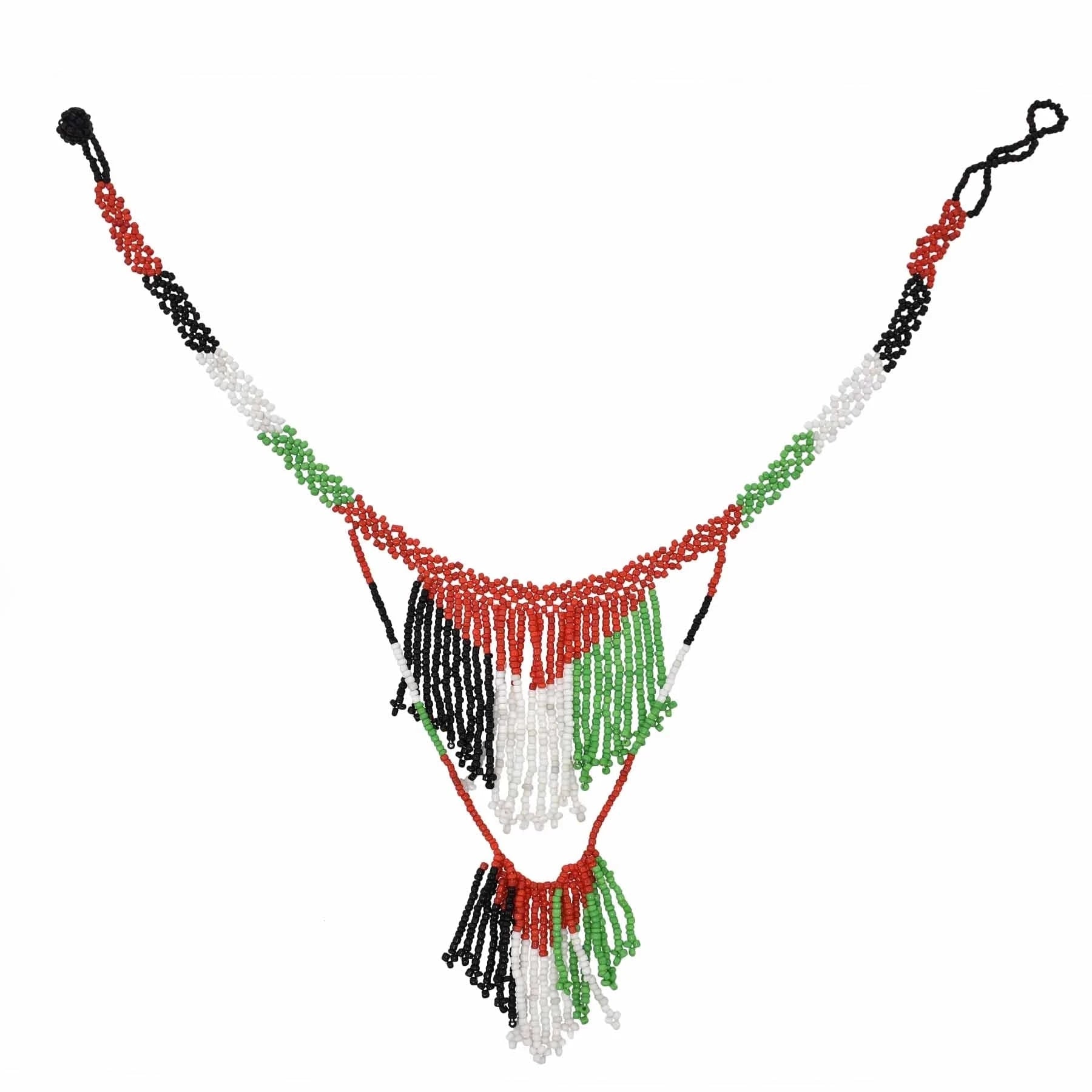 Bohemian Multicolored Beaded Choker: Vibrant Tribal Necklace for Women's Party Wear - Flexi Africa - Flexi Africa offers Free Delivery Worldwide - Vibrant African traditional clothing showcasing bold prints and intricate designs