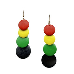 Bohemian Wooden Long Earrings - African Primitive Style Retro Earrings - Free Delivery Worldwide only at Flexi Africa