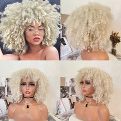 Chic Afro Kinky Curly Ombre Wig: Synthetic, Glueless, Ideal for Black Women - Flexi Africa Free Delivery www.flexiafrica.com