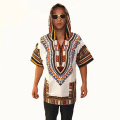 Dashiki-Inspired Hoodies: Relaxed Fit, Authentic African Dashiki Fabric, 100% Cotton, Unisex Fashion Kimono Hooded Attire