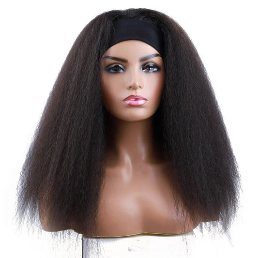 Effortless Elegance: Long Kinky Straight Synthetic Afro Wig - Free Delivery Worldwide only at Flexi Africa