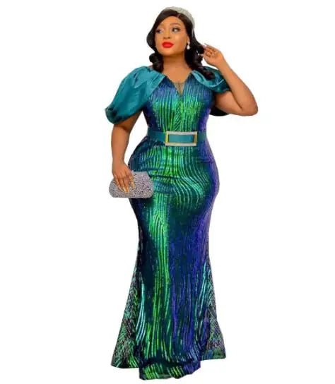 Elegant Luxury Dashiki African Dresses: High Waist Bodycon Dress - Flexi Africa - Flexi Africa offers Free Delivery Worldwide - Vibrant African traditional clothing showcasing bold prints and intricate designs