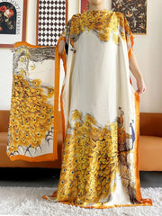 Elegant Printed Abayas: Soft, Loose-Fit Robes with Matching Scarves for Modern Muslim Women's Summer Fashion - Flexi Africa