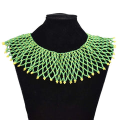 Ethnic African Big Chunky Bib Statement Choker - A Vibrant and Multicolored Beaded Necklace Perfect for Women - Flexi Africa