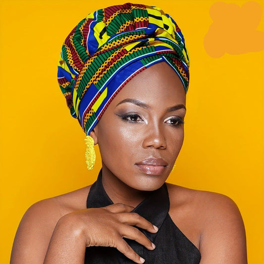 Floral Print Kent Style Head Wrap with Luxurious Satin Lining - Turban Beanie Cap - Free Delivery Worldwide only at Flexi Africa