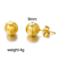 Gold Ball Stud Earrings – Elegant Round Bead Earrings for Women & Girls, Ethiopian African Jewelry Style - Free Delivery Worldwide only at Flexi Africa