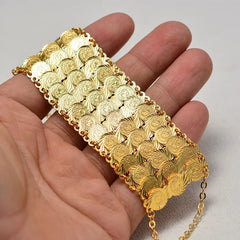 Gold Coin Bangles & Bracelets for Women and Men – African Jewelry Gifts - Free Delivery Worldwide only at Flexi Africa