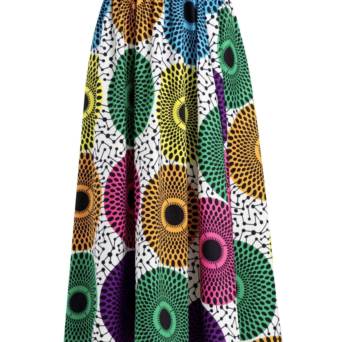 Graphic Print Elastic Waist Skirt, Elegant Flared Maxi Skirt For Spring & Summer - Free Delivery Worldwide only at Flexi Africa