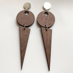 Handmade Zinc Alloy Geometric Wood Earrings - Trendy African Jewelry for Women - Flexi Africa offers Free Delivery Worldwide