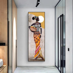 Large Size Portrait African Women Canvas Painting Hanging Posters and Prints Wall Art Pictures Living Room Home Decor