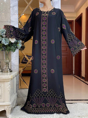 Latest Women Elegant Autumn Dresses Dubai Party Outfits Long Sleeve Dashiki Muslim Women High - grade Comfort Fabric African Abaya - Free Delivery Worldwide only at Flexi Africa