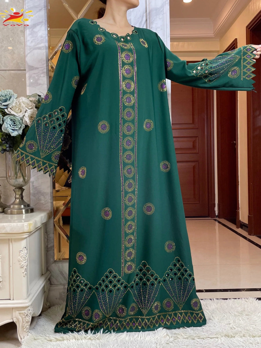 Latest Women Elegant Autumn Dresses Dubai Party Outfits Long Sleeve Dashiki Muslim Women High - grade Comfort Fabric African Abaya - Free Delivery Worldwide only at Flexi Africa