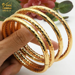 Luxurious African Jewelry: Gold-Toned Copper Bangle Bracelet for Women - Flexi Africa - Free Delivery - www.flexiafrica.com